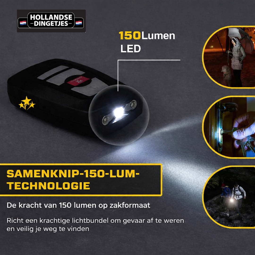 3-in-1 Security Tool – Zaklamp, Alarm & Taser 30.000 Volt