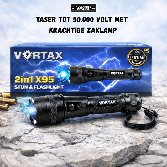 VORTAX X95 Zaklamp met Taser - 70.000 volt